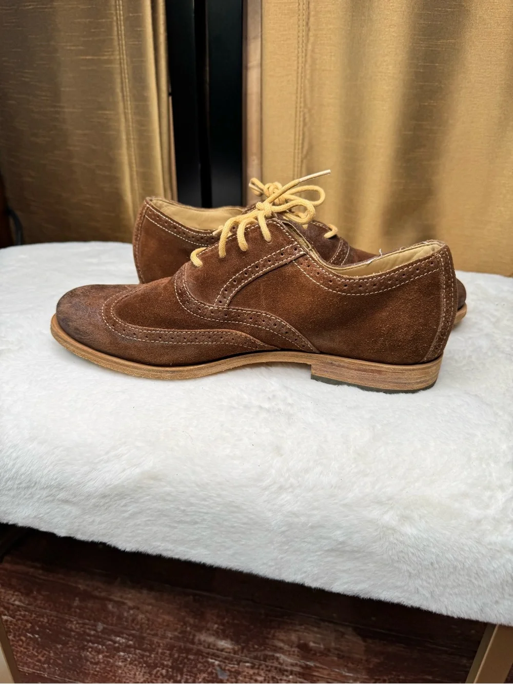 Rockport Seventy One brown suede leather wingtip shoes men’s US 8